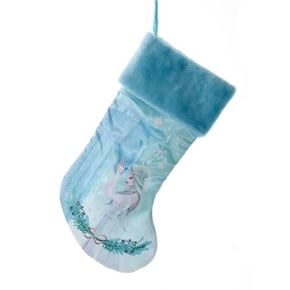 Kurt S Adler Disney Frozen Elsa 19" Christmas Stocking Ice Snowflakes Plush Cuff
